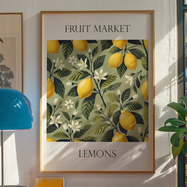 Vintage Citron Fruktmarknadstryck | Botanisk Konst Poster (Skapare uppladdad)