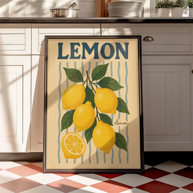 Vintage Citron Kök Medelhavet Väggtryck  Poster (Skapare uppladdad)