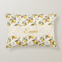 Vintage Citronblomma – Elegant Botanisk Citrus Prydnadskudde