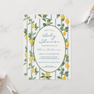 Vintage citroner Baby Shower Inbjudningar