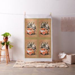 Vintage Citrus Bowl Tea Towel klipp och sy Tyg