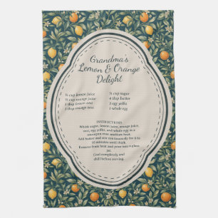Vintage Citrus Familje Recept Kökshandduk