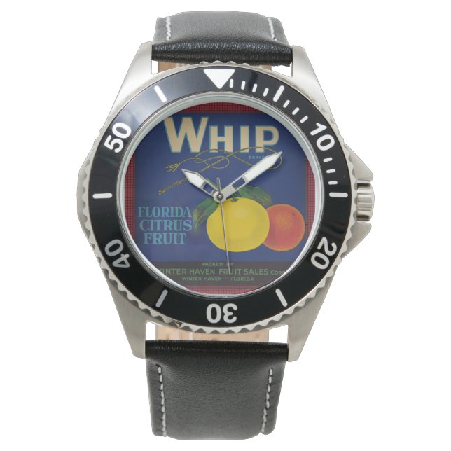 Vintage Citrus Fruit-etikett Armbandsur (Framsida)