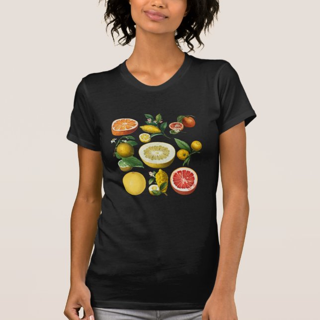 Vintage Citrus Fruktdesign T Shirt (Framsida)