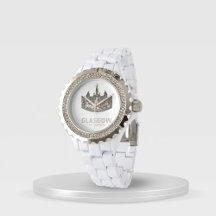 Vintage City Chambers Rhinestone White Enamel