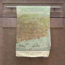 Vintage City of San Francisco Reststed Karta, 1878
