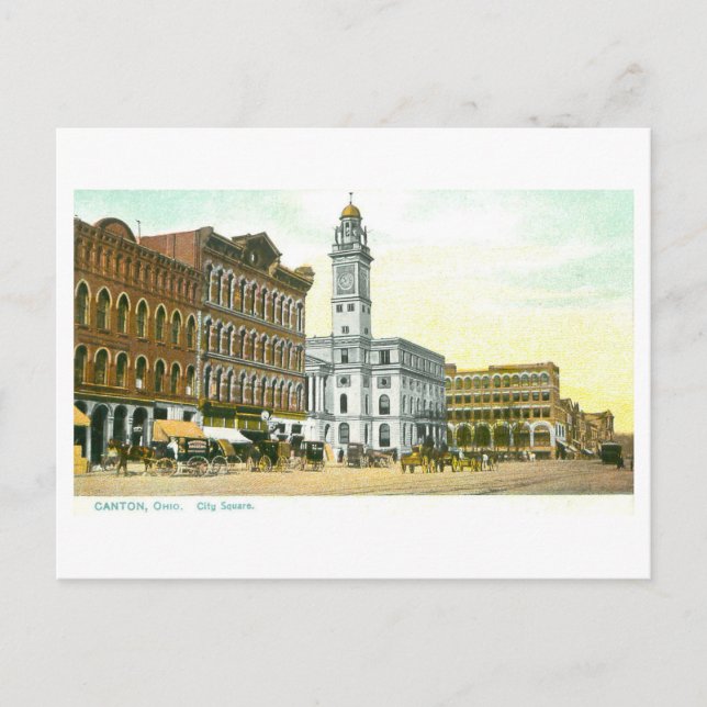 Vintage City Square, Canton, Ohio Vykort (Framsida)