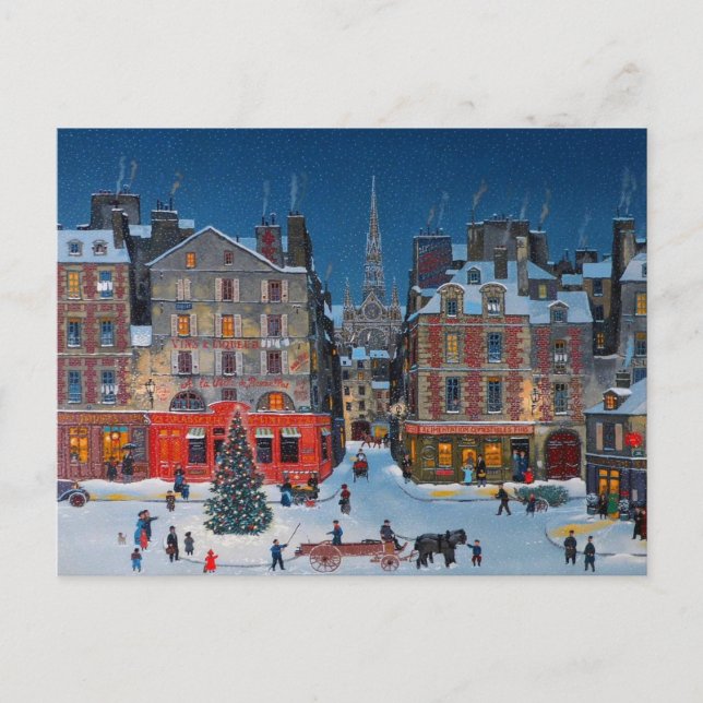Vintage City Street Scene Vykort (Framsida)