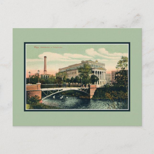 Vintage City Theater Riga Lettland Vykort (Framsida)