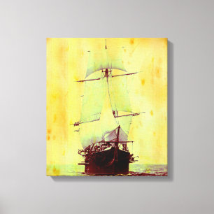 Vintage Civil Krig Hartford Sailing Frakt Canvas