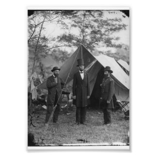 Vintage Civil Krig Photo of Abraham Lincoln Fototryck