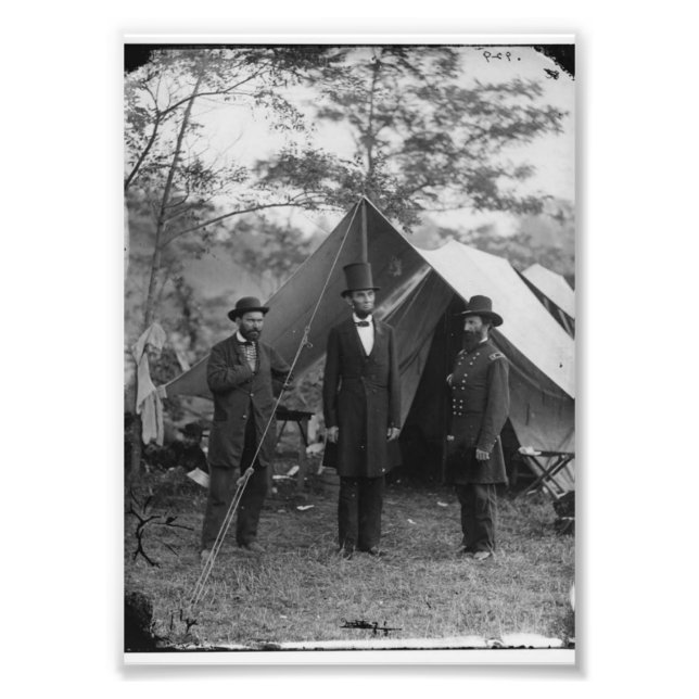 Vintage Civil Krig Photo of Abraham Lincoln Fototryck (Framsidan)