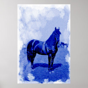 Vintage Civil Krig Union Horse Kanvastryck Poster