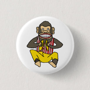 Vintage Clapping Monkey Leksak Knapp