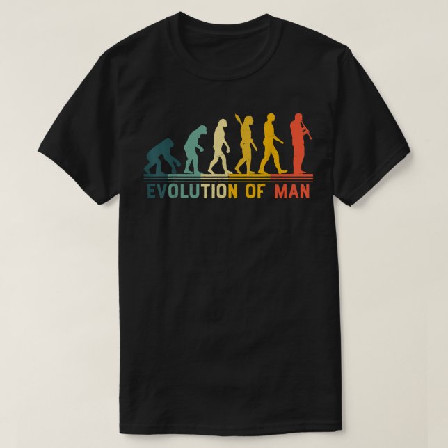 Vintage Clarinet Funny Evolution Morsa T Shirt (Design framsida)
