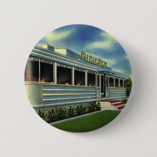 Vintage Classic 50s Retro Restaurang Pelican Diner Knapp