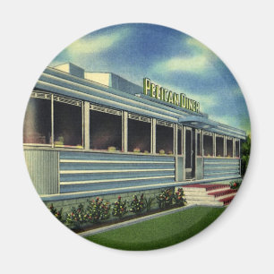 Vintage Classic 50s Retro Restaurang Pelican Diner Magnet