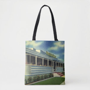Vintage Classic 50s Retro Restaurang Pelican Diner Tygkasse