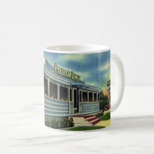 Vintage Classic 50s Retro Restaurant Pelican Midda Kaffemugg