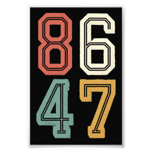 Vintage Classic 86 47 Anti Trump 2024 Impeach Fototryck