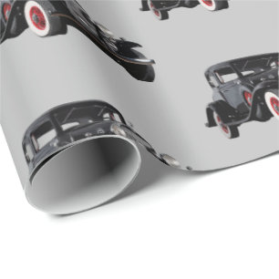 Vintage Classic Black Antique Car Masculine Presentpapper
