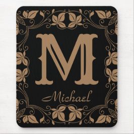 Vintage Classic Blommigt Personlig Monogram Namn Musmatta