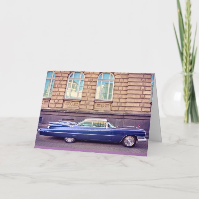 VINTAGE CLASSIC CAR Birthday Greeting Cards Helgkort (Framsida)