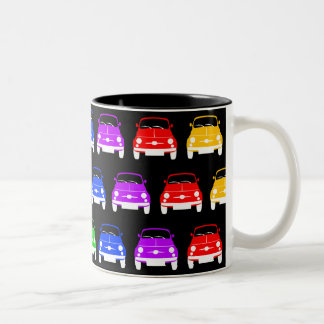 Vintage Classic Fiat 500 Rainbow Två-Tonad Mugg