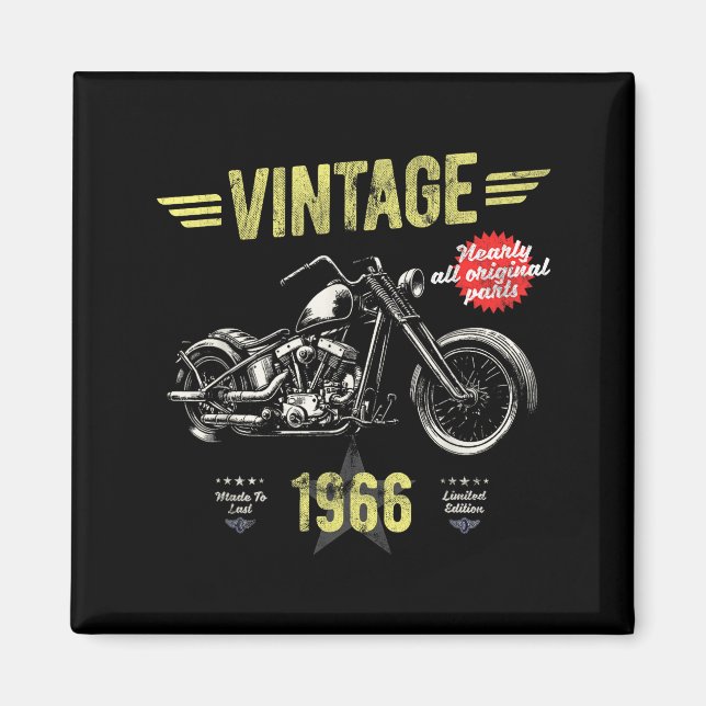 Vintage Classic Född 1966 60-årsdesign Magnet (Framsidan)