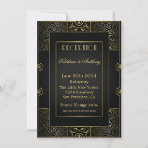 Vintage Classic Gatsby Stil Reception Inbjudningar