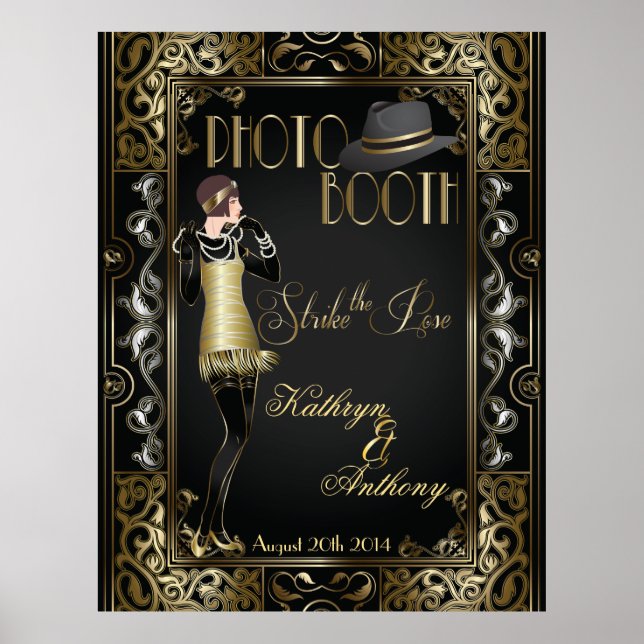 Vintage Classic Gatsby Style Fotobutiksaffisch Poster (Framsidan)