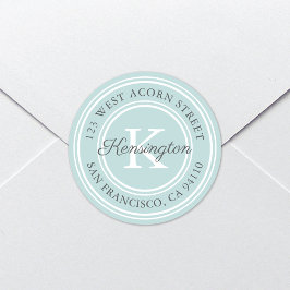 Vintage Classic Monogram | Cirkulär adressetikett Runt Klistermärke