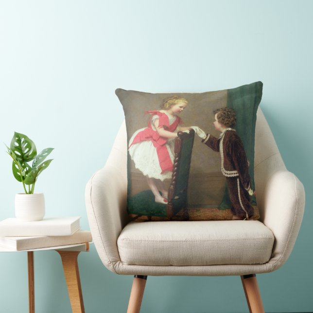 Vintage Classic Painting of Victorian Children Kudde (Stol)