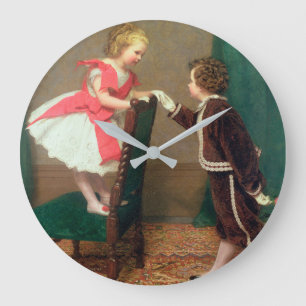 Vintage Classic Painting of Victorian Children Stor Klocka