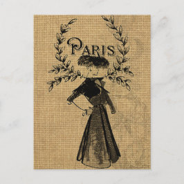 Vintage Classic Paris Dam Vykort