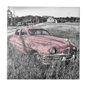 Vintage Classic Rosa Car Kakelplatta