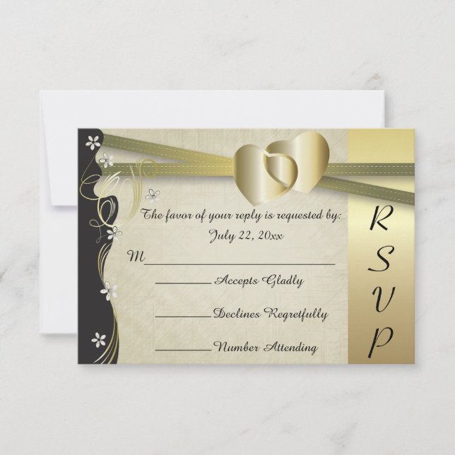 Vintage Classy Guld Heart Bröllop - OSA (Framsida)