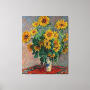 Vintage Claude Monet Bouquet av solblommor Canvastryck