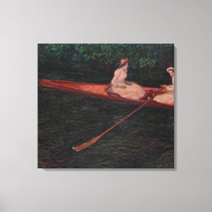 Vintage Claude Monet Canoe om Epte Canvastryck