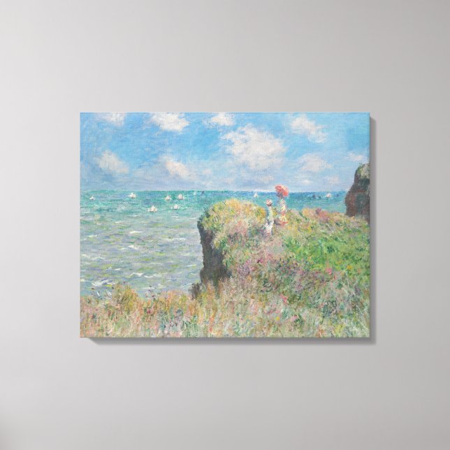 Vintage Claude Monet Cliff Walk i Pourville Canvastryck (Framsida)