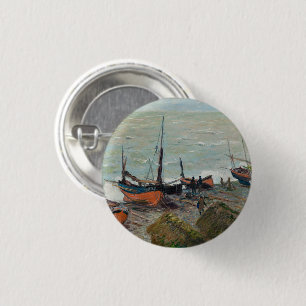 Vintage Claude Monet Fiskebåtar Knapp