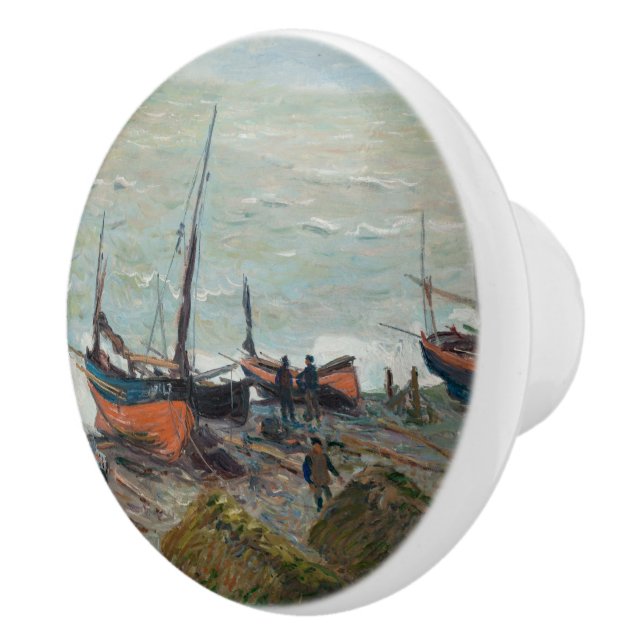 Vintage Claude Monet Fiskebåtar Knopp (Höger)