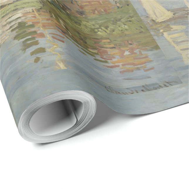 Vintage Claude Monet Regattas vid Argenteuil Postc Presentpapper (Rullad Hörn)