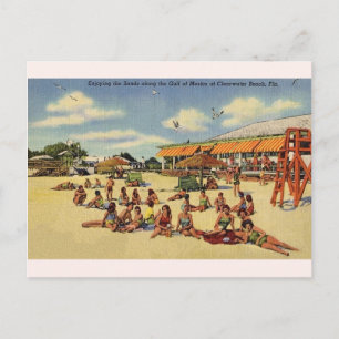 Vintage Clearwater Beach Florida Postcard Vykort
