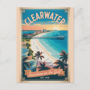 Vintage Clearwater Florida Retro Resa Vykort