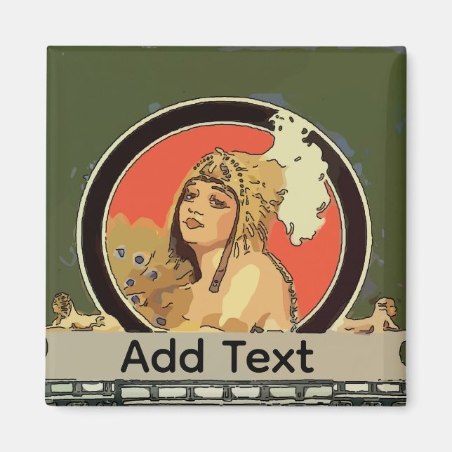 Vintage Cleopatra lägga till text Magnet (Framsidan)