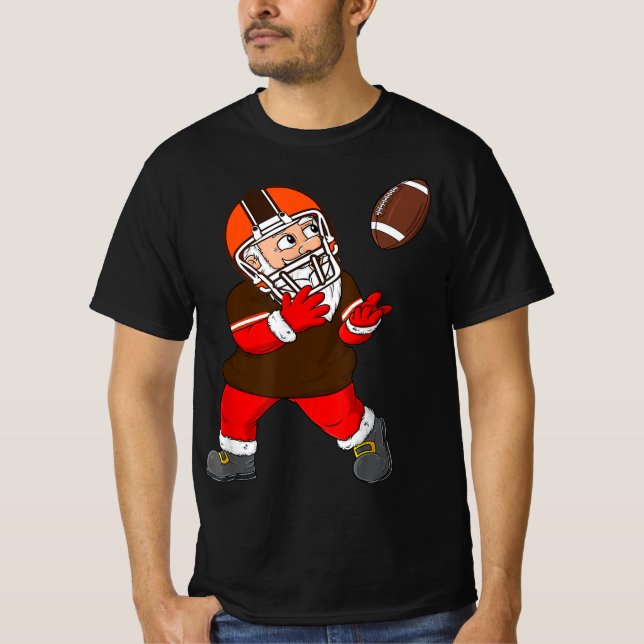 Vintage Cleveland jul Jultomten Football r T Shirt (Framsida)