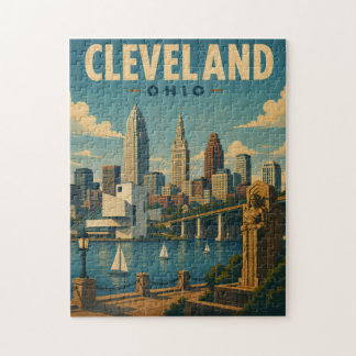 Vintage Cleveland Ohio Siluett Pussel