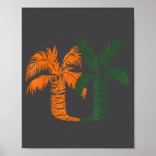 Vintage Clic 90-tal Miami Palmträd Um Poster
