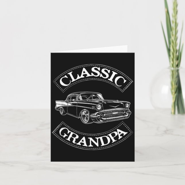 Vintage Clic Car Funny Grandpa  Kort (Framsida)
